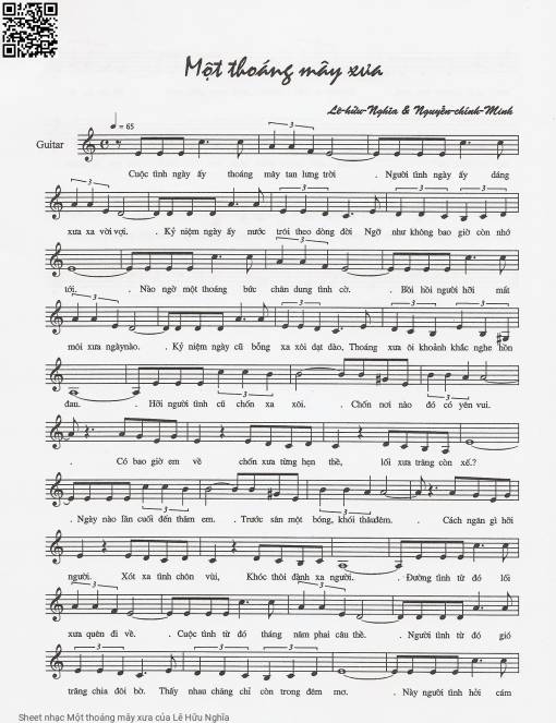 Sheet PDF of Một thoáng mây xưa