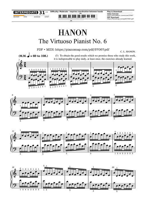 Hanon - The Virtuoso Pianist No. 6