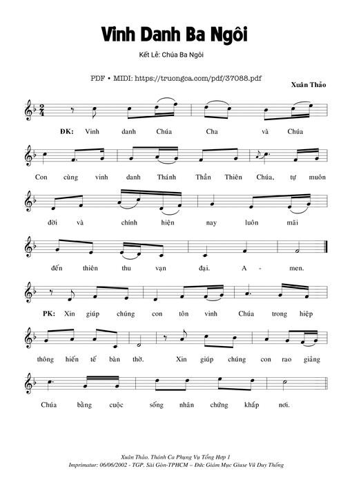 Vinh Danh Ba Ngôi - Xuân Thảo