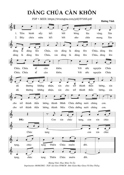 Dâng Chúa Càn Khôn