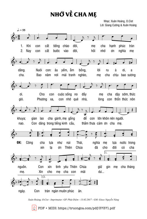 Nhớ Về Cha Mẹ - Xuân Hoàng