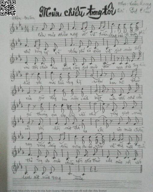 Sheet PDF of Mưa chiều trong tôi