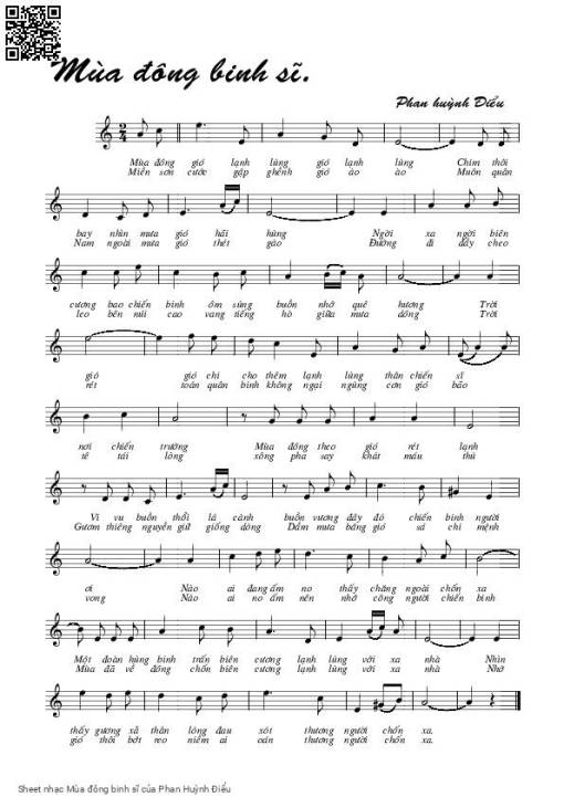 Sheet PDF of Mùa đông binh sĩ