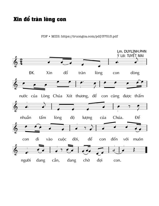 Xin Đổ Tràn Lòng Con
