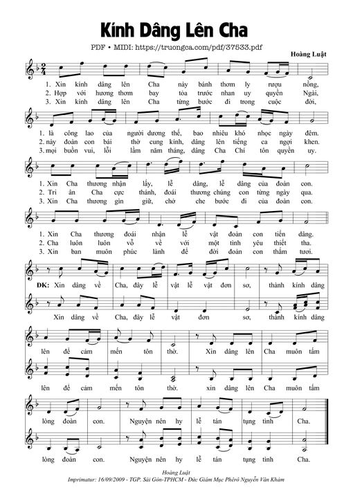 Kính Dâng Lên Cha