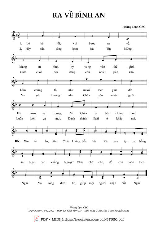 Ra Về Bình An - Hoàng Lực, Csc