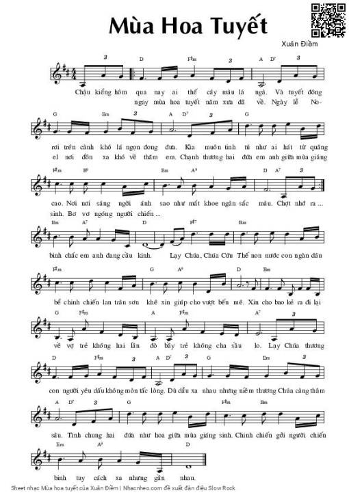 Sheet PDF of Mùa hoa tuyết