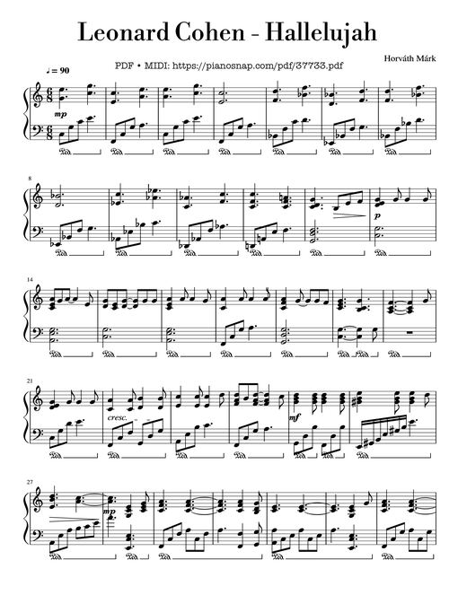 Hallelujah Piano - Leonard Cohen