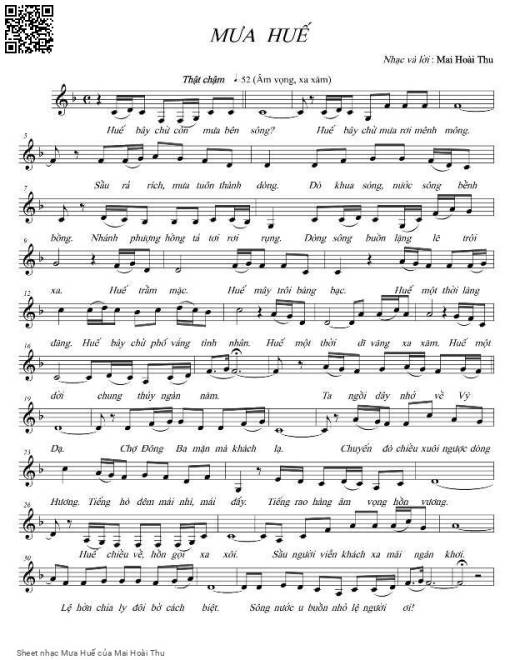 Sheet PDF of Mưa Huế - Mai Hoài Thu