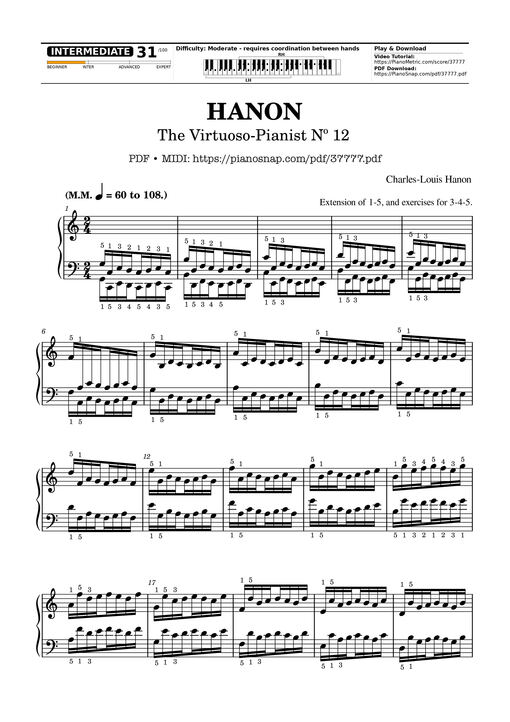 Hanon - The Virtuoso Pianist No. 12