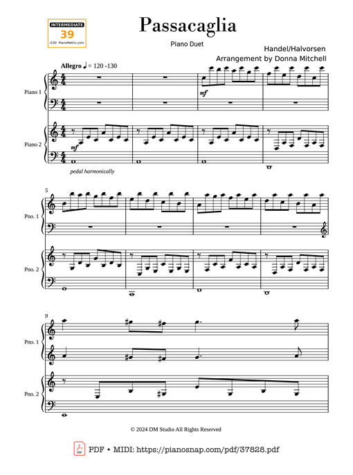 Passacaglia - Four hands