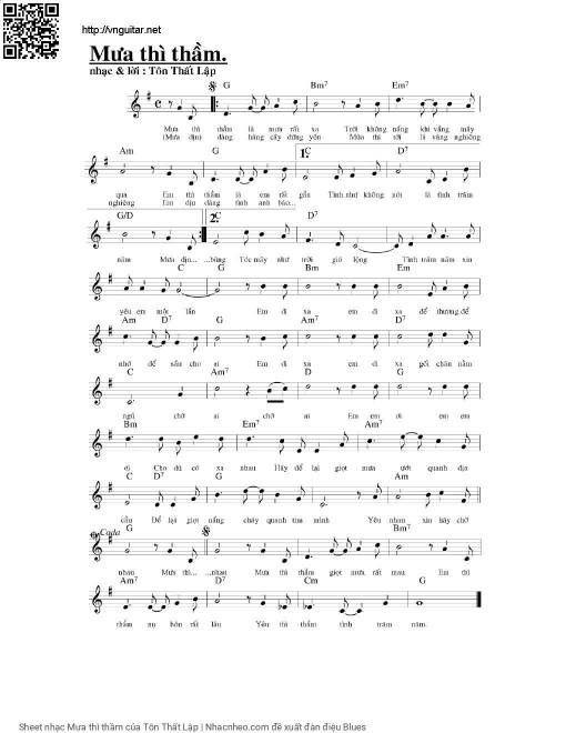 Sheet PDF of Mưa thì thầm