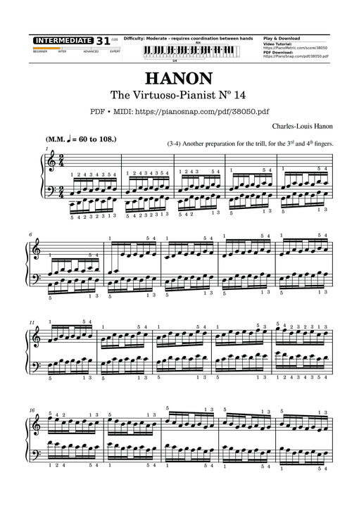 Hanon - The Virtuoso Pianist No. 14