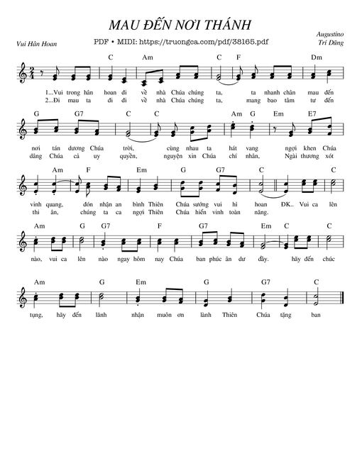 Sheet PDF of Mau Đến Nơi Thánh