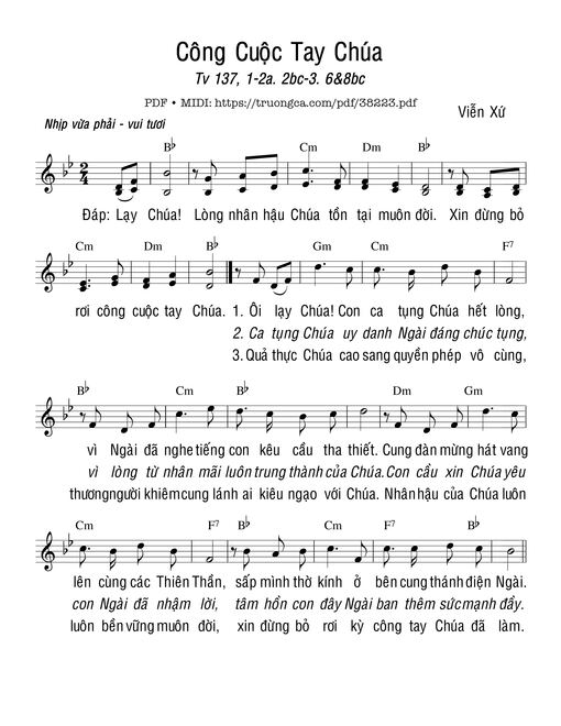 Thánh Vịnh 137, Công Cuộc Tay Chúa