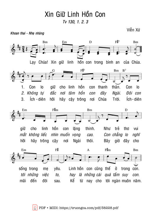 Thánh Vịnh 130, Xin Giữ Linh Hồn Con