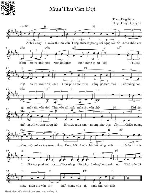 Sheet PDF of Mùa thu vẫn đợi