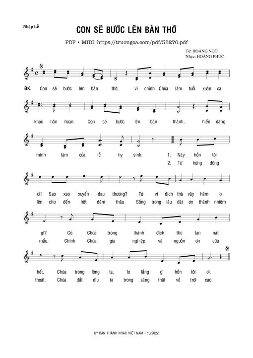 Con Sẽ Bước Lên Bàn Thờ