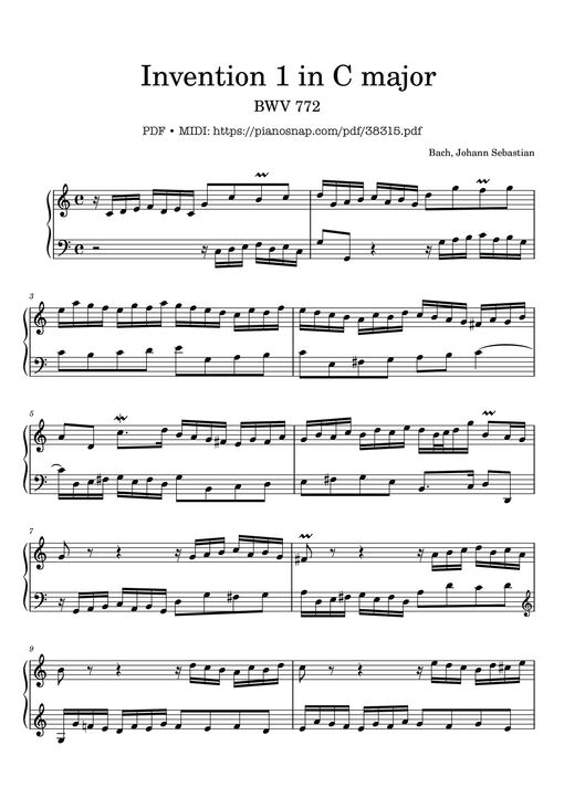 Invention 1 in C major BWV 772
