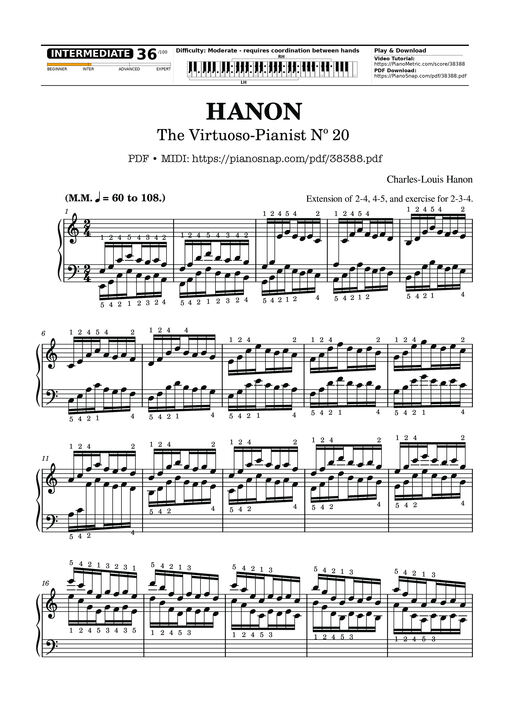 Hanon - The Virtuoso Pianist No. 20 (End of part 1)