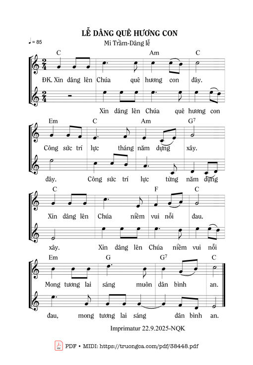Lễ Dâng Quê Hương Con