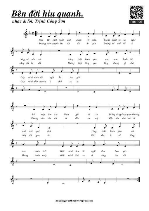 Sheet PDF of Bên đời hiu quạnh