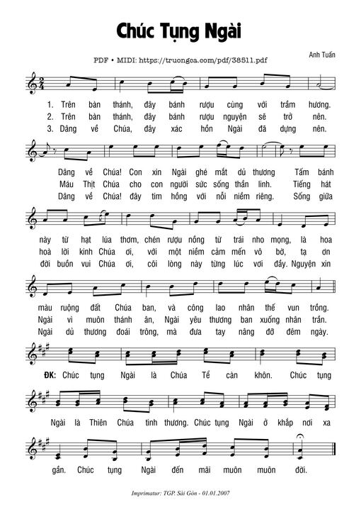 Chúc Tụng Ngài - 