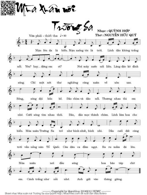 Sheet PDF of Mùa xuân nơi Trường Sa