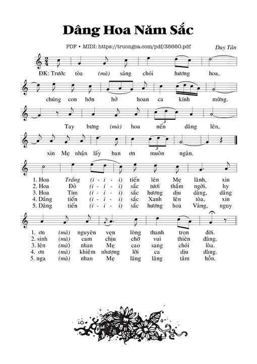 Dâng Hoa Năm Sắc