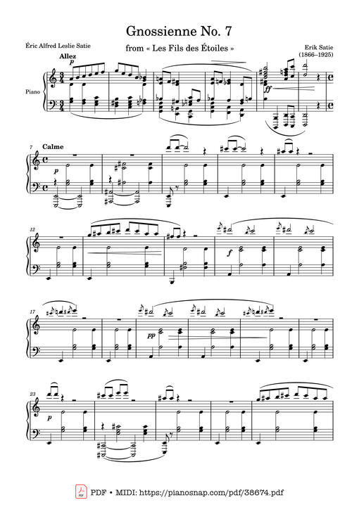 Gnossienne No. 7 - Erik Satie