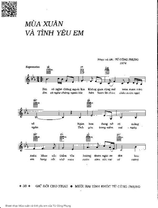 Sheet PDF of Mùa xuân và tình yêu em