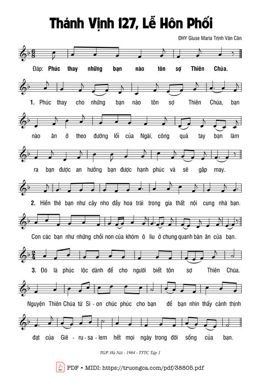 Sheet PDF of Thánh Vịnh 127, Lễ Hôn Phối