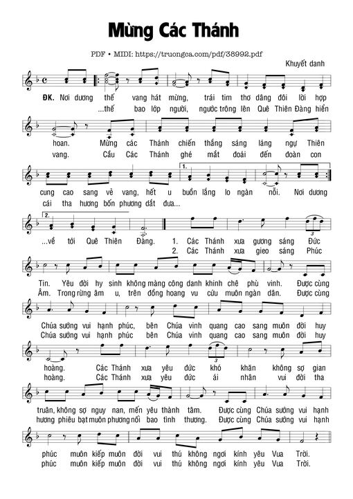 Mừng Các Thánh - Khuyết Danh
