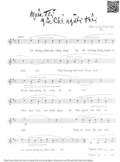 Sheet PDF of Muôn đời yêu chỉ người thôi