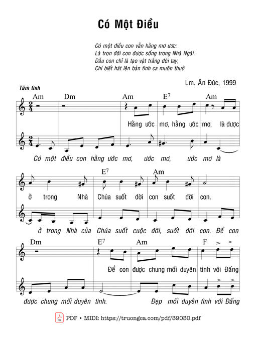 Sheet PDF of Có Một Điều