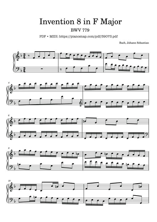 Invention 8 in F Major,  BWV 779