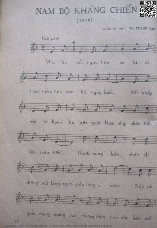 Sheet PDF of Nam Bộ kháng chiến
