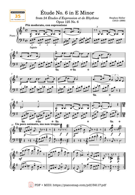 Étude Opus 125 No. 6 in E Minor