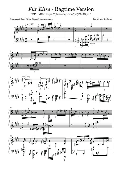Fur Elise - Ragtime Version