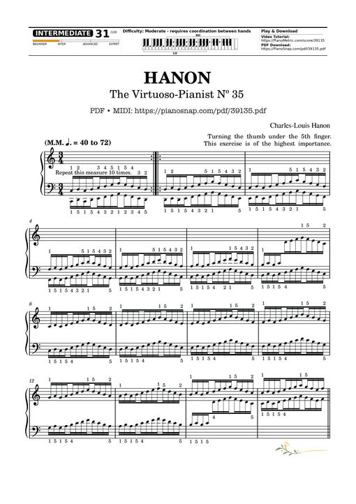 Hanon - The Virtuoso Pianist No. 35