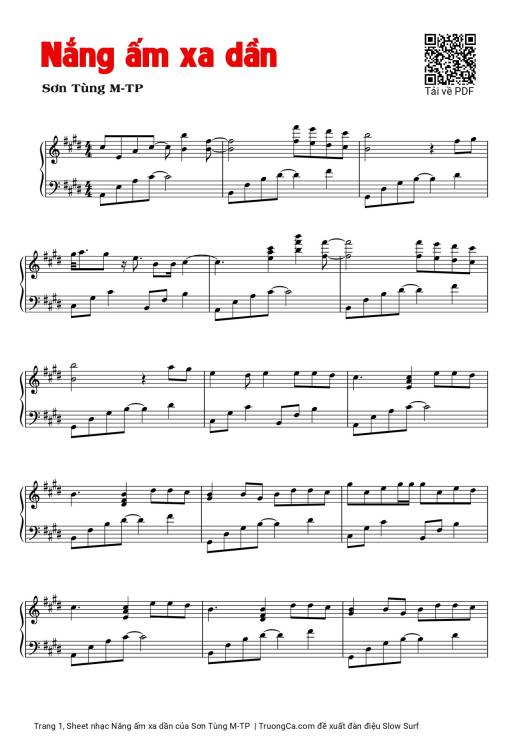 Sheet PDF of Nắng ấm xa dần