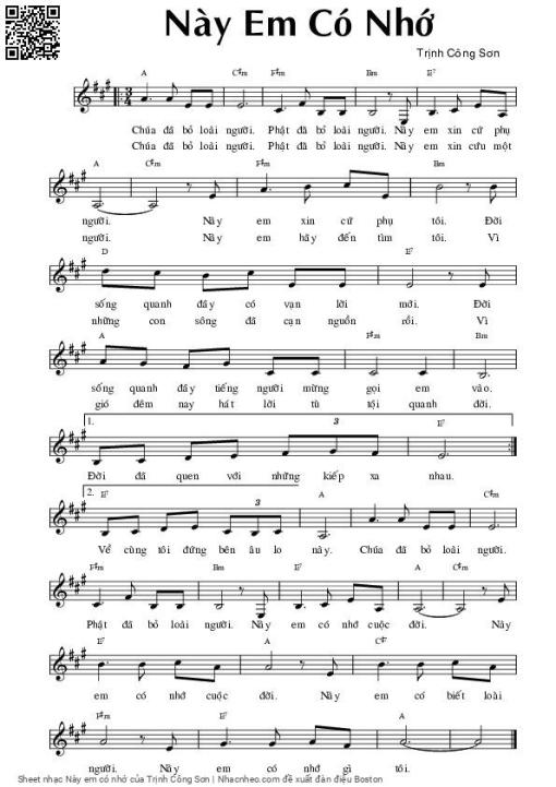 Này em có nhớ - Trịnh Công Sơn