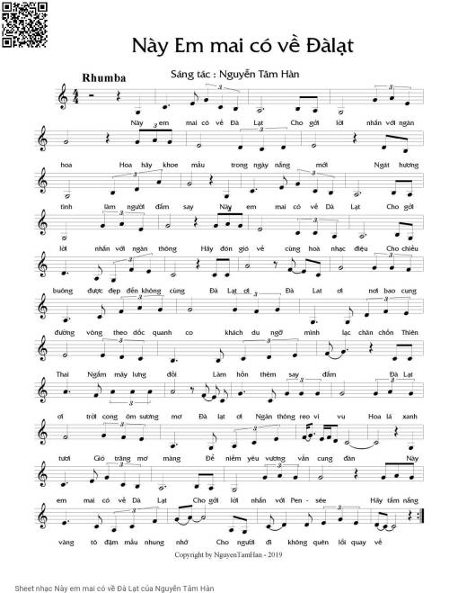 Sheet PDF of Này em mai có về Đà Lạt