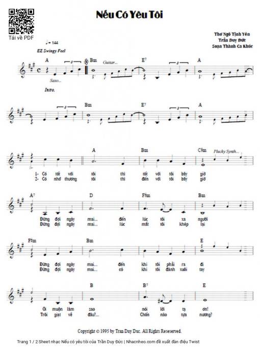 Sheet PDF of Nếu có yêu tôi