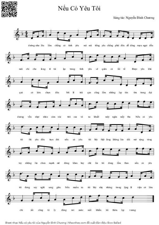 Sheet PDF of Nếu có yêu tôi