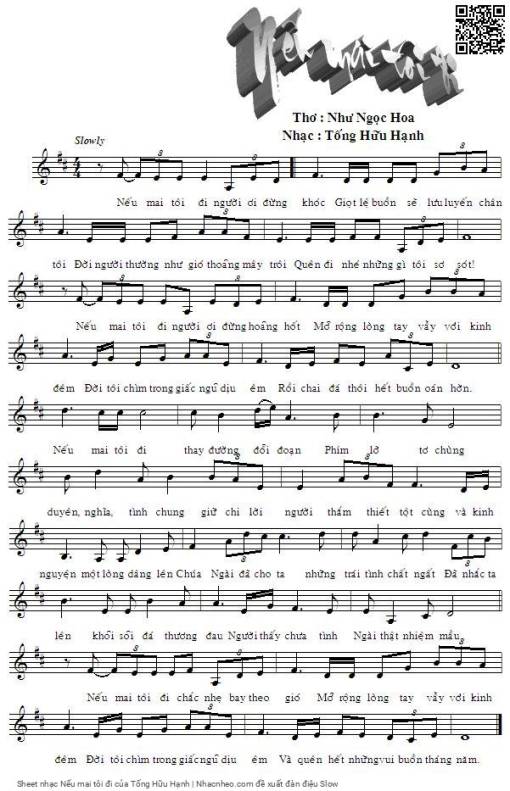 Sheet PDF of Nếu mai tôi đi