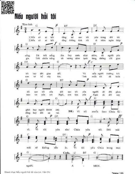 Sheet PDF of Nếu người hỏi tôi