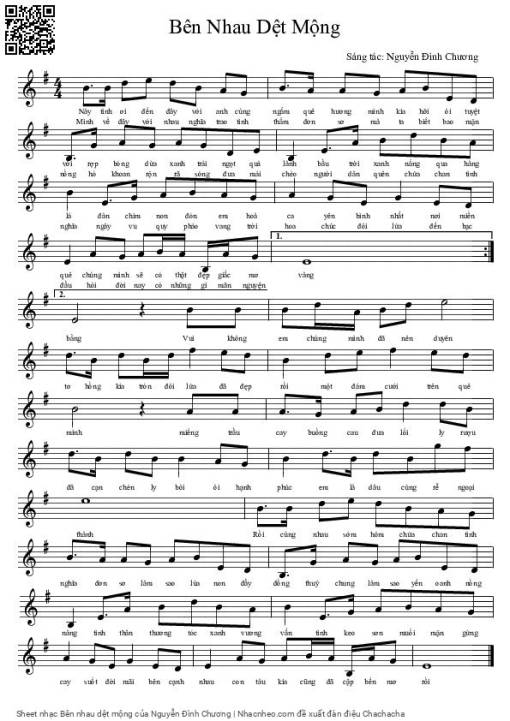 Sheet PDF of Bên nhau dệt mộng