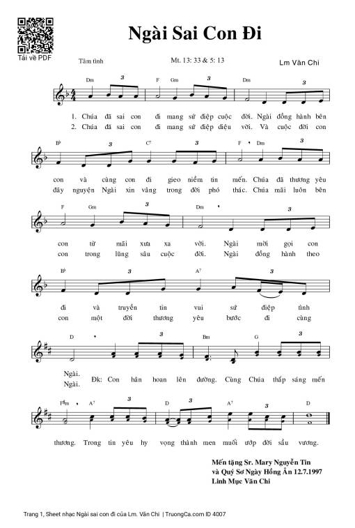 Ngài sai con đi - Lm. Văn Chi