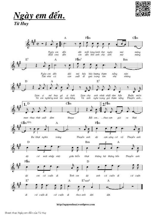Sheet PDF of Ngày em đến
